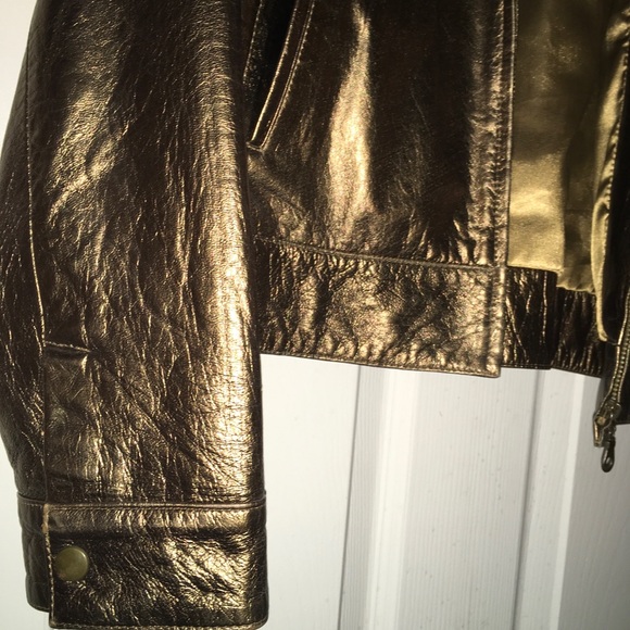 Vintage Sharagano Paris gold leather jacket - Picture 3 of 7